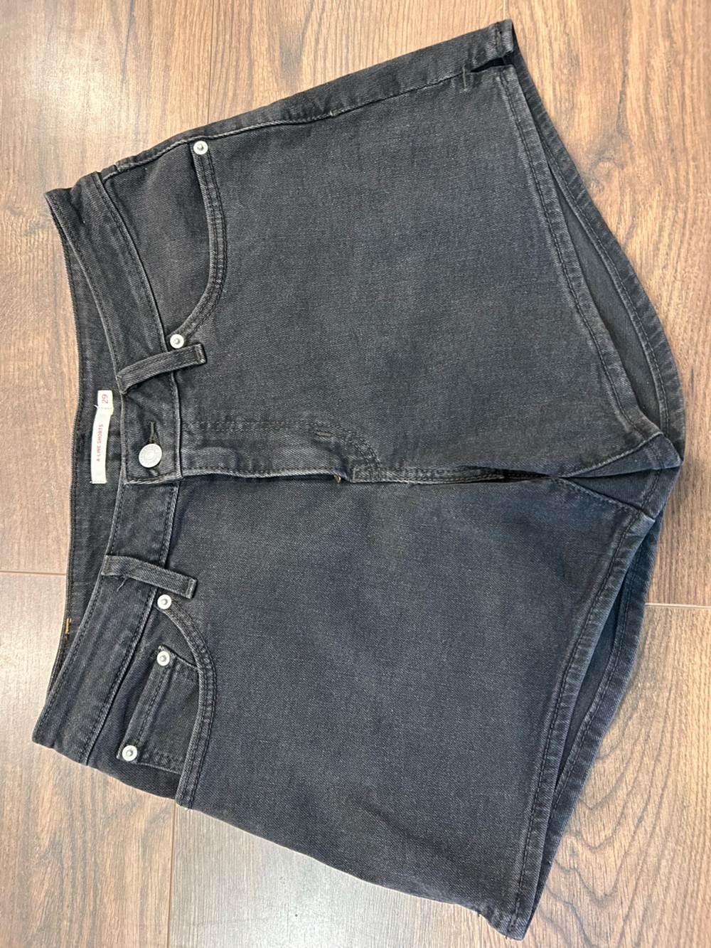 Levi’s Black Denim High-Rise Shorts